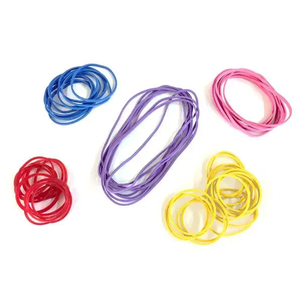 coloured rubber bands white back ground