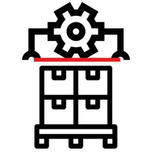 Automated placement of superior stretch bands on pallets to secure goods and oversized products on production lines