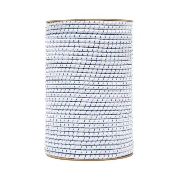 Cable sandow le plus polyvalent - bobine verticale gaine polypropylène couleur blanc liseré bleu