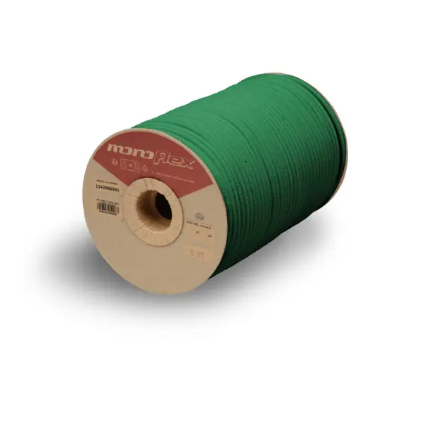 High abrasion resistant shock cord reel Monoflex quality green colour. Several diameters available