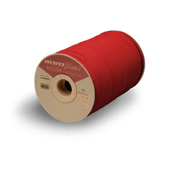 High abrasion resistant shock cord reel Monoflex quality red colour. Several diameters available