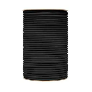 Shock cord vertical reel black colour. Polyethylene yarn.