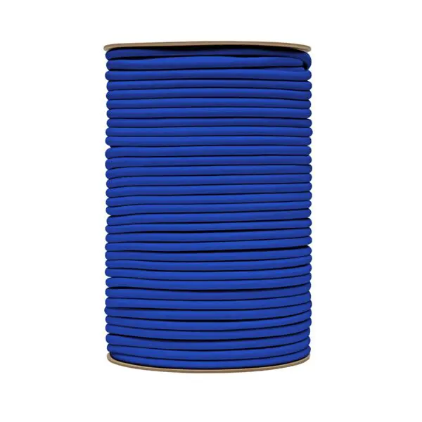 Shock cord vertical reel blue colour. Polyethylene yarn.