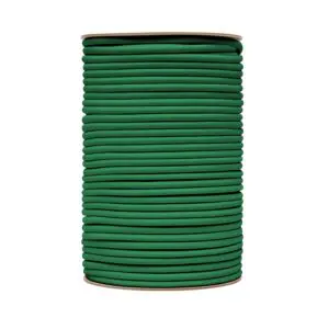 Shock cord vertical reel green colour. Polyethylene yarn.