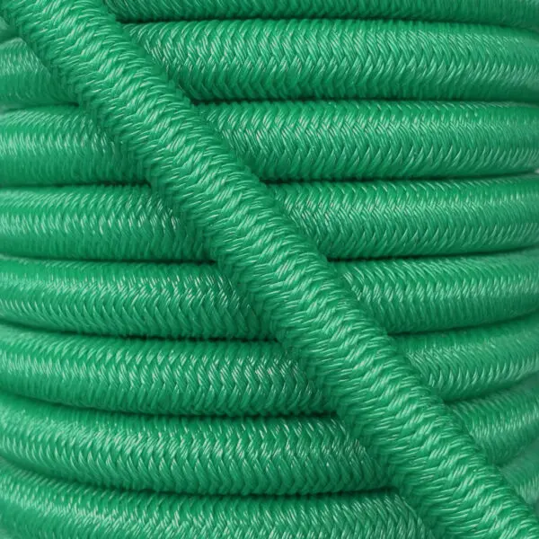 Shock cord close up, polyethylene yarn green colour