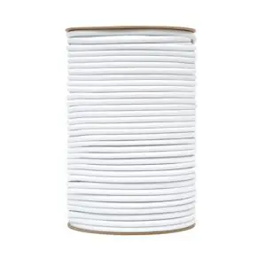 Shock cord vertical reel white colour. Polyethylene yarn.