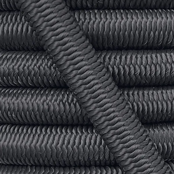 Shock cord close up, black colour yarn