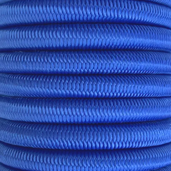 Shock cord close up, polypropylene yarn blue colour