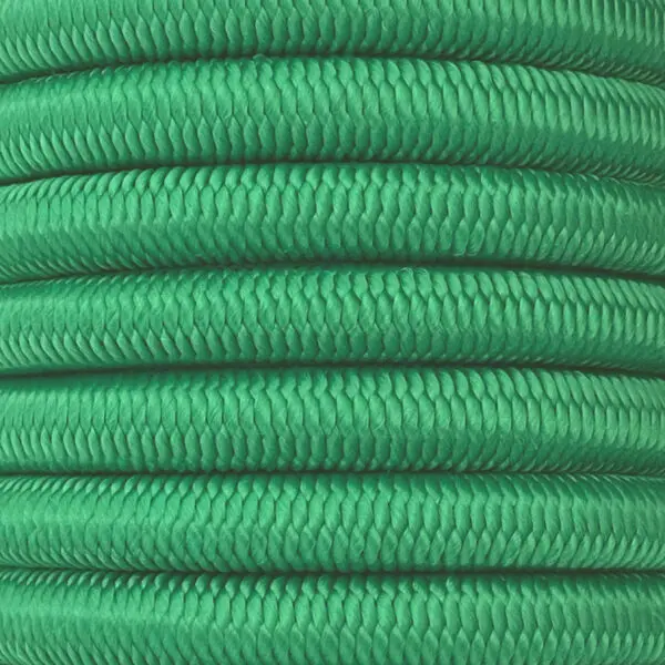 Shock cord close up, polypropylene yarn green colour