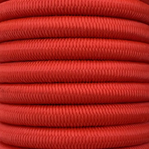 Shock cord close up, polypropylene yarn red colour