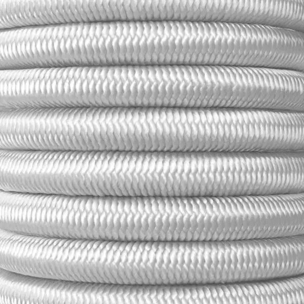 Shock cord close up, white colour yarn