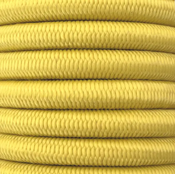 Shock cord close up, polypropylene yarn yellow colour