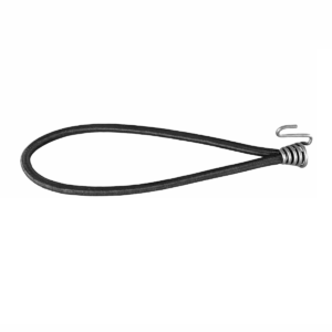 Bungee loop with galvanized steel gooseneck hook for advertising banners.