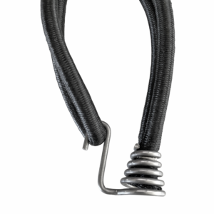 Bungee loop with galvanized steel gooseneck hook for advertising banners.