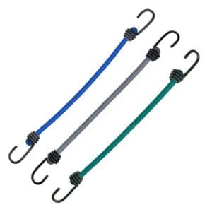 Flat bungee cords with two double wire hooks