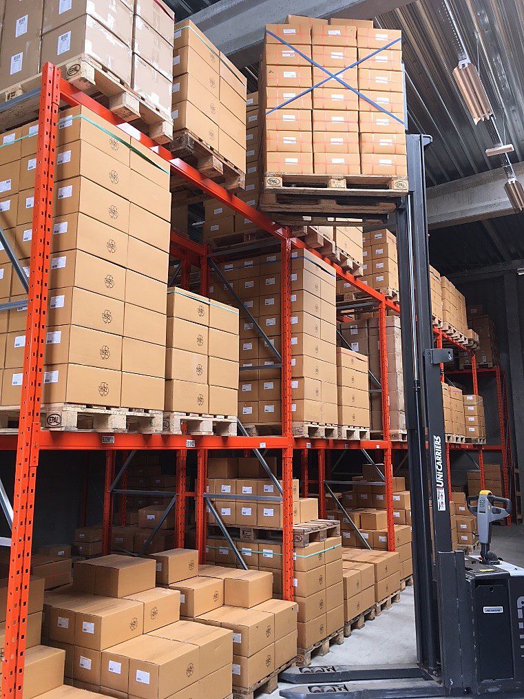 Warehouse pallets storage