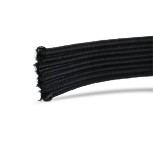 Flat shock cord cut, polypropylene yarn with multi thread rubber core