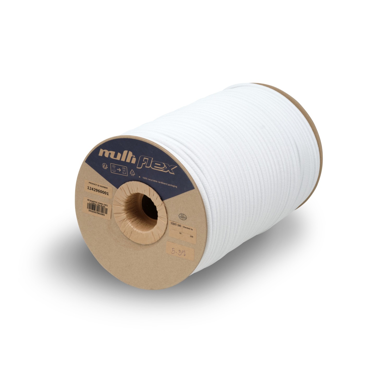 Klassieke multidraad trapezekoord, Multiflex kwaliteit, witte kleur. Verschillende diameters beschikbaar.