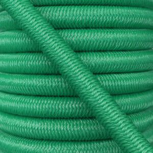 Shock cord close up, polyethylene yarn green colour