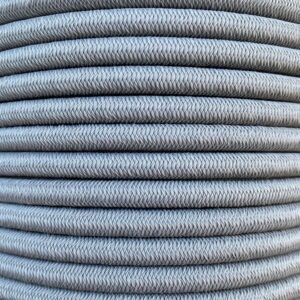 Shock cord close up, polyethylene yarn grey colour