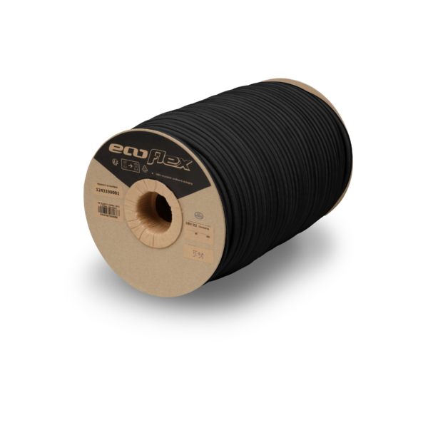 Expanderseil mit höherer Dehnung in Ecoflex-Qualität, Farbe schwarz. Verschiedene Durchmesser erhältlich