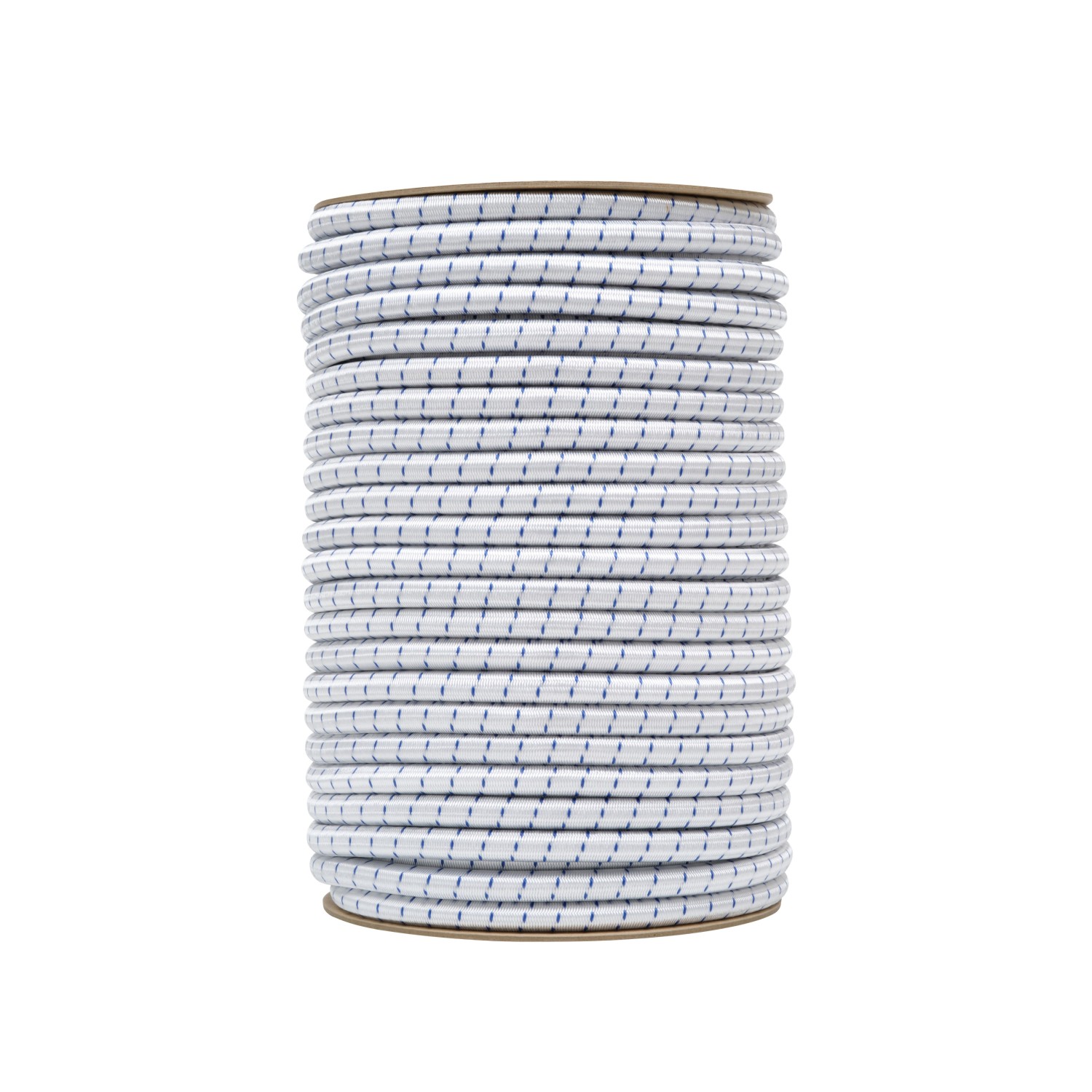 Cable Sandow grand diamètre, gaine polypropylène en blanc liseré bleu