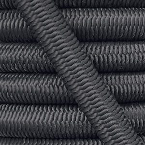 Shock cord close up, black colour yarn
