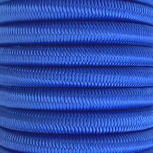 Shock cord close up, polypropylene yarn blue colour