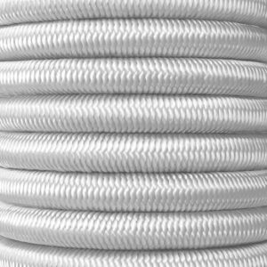 Shock cord close up, white colour yarn